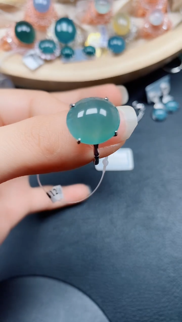 【闪购商品】翡翠戒指银S925镶嵌翡翠