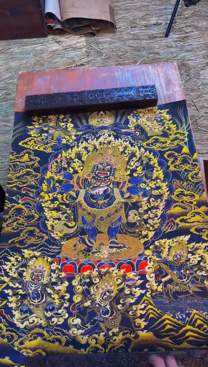装裱画精品手绘唐卡链接--A002