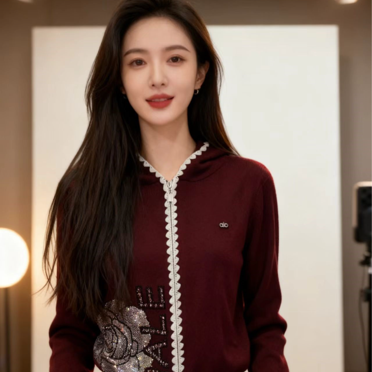 西西专属-红色衣服提花