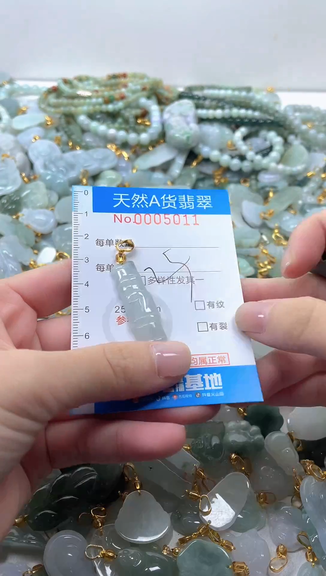 颈饰未镶嵌翡翠净货挂件-5011