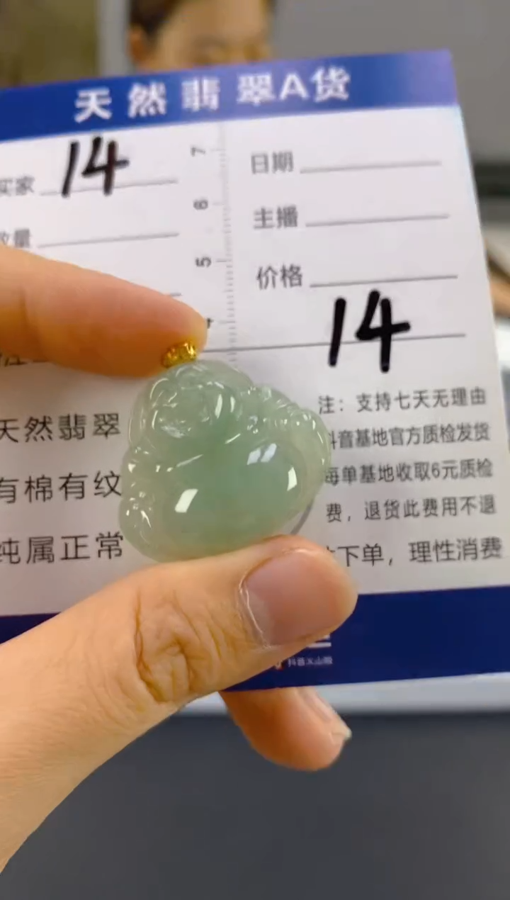 【闪购商品】翡翠颈饰18K金镶嵌天然A货翡翠