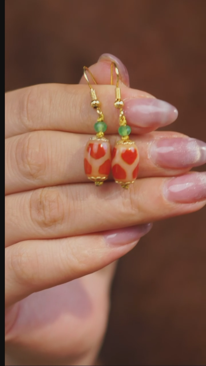 【闪购商品】玛瑙/玉髓耳环未镶嵌多样性发一