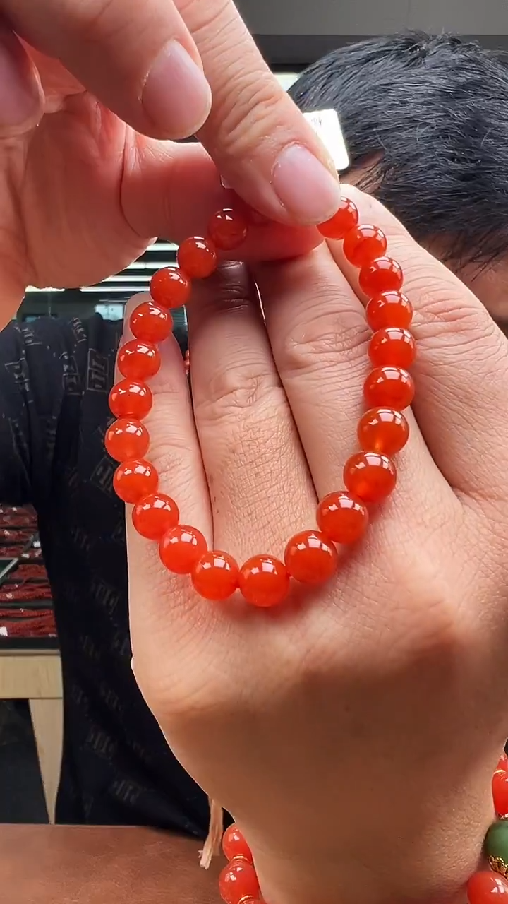 未镶嵌珠串南红玛瑙云南保山滴水洞8mm+