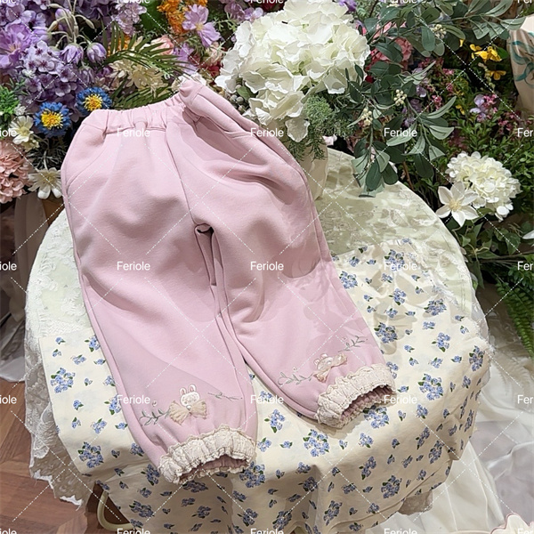 【前兔无量】不白来系列~FLL·25春~花边休闲裤52880（汉服）粉色