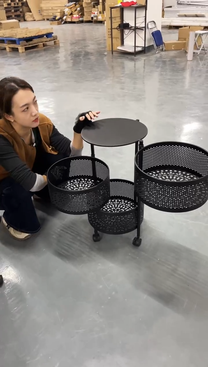 合金三层旋转菜篮子/直径30高度60