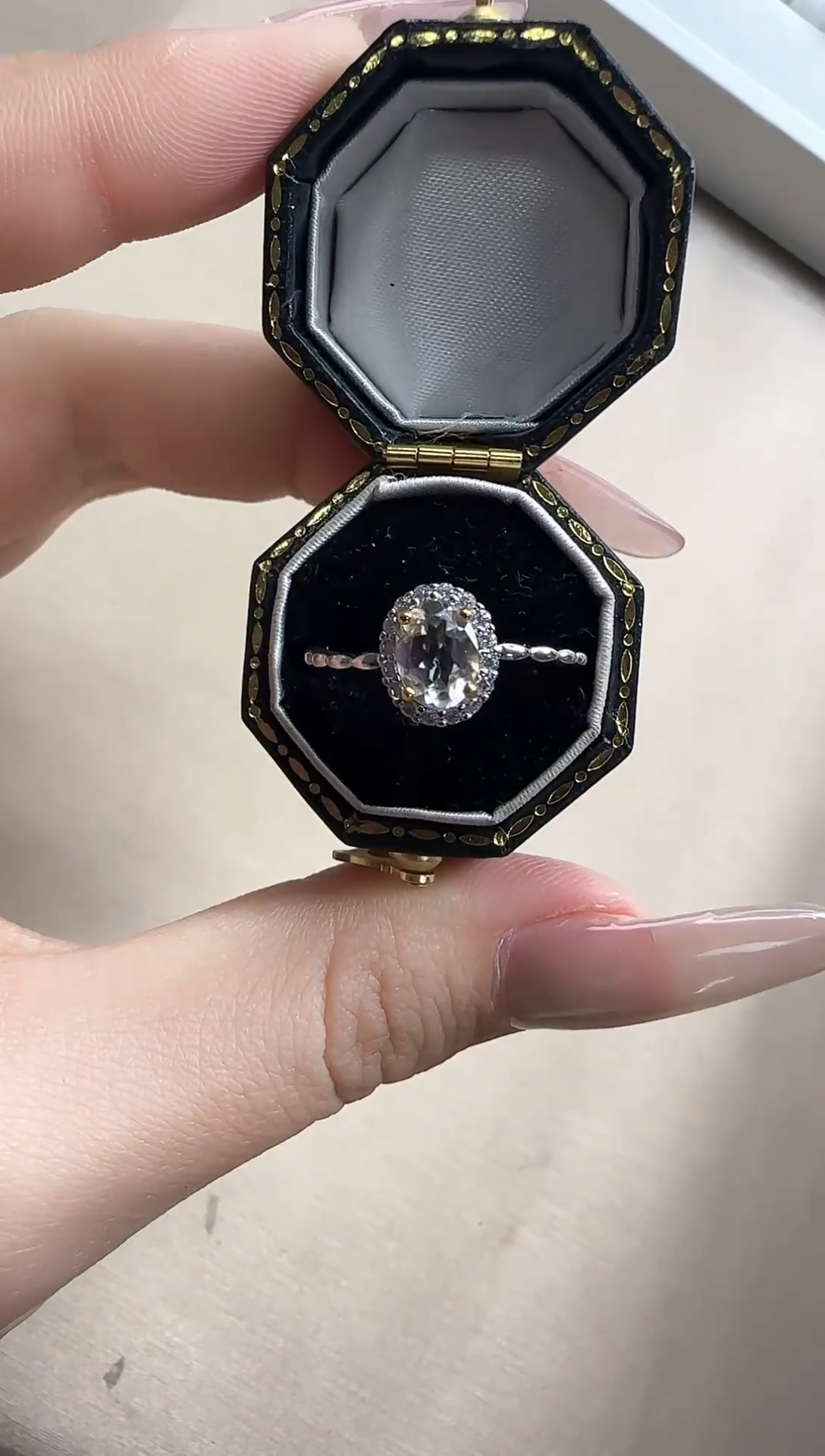 【闪购商品】海蓝宝石戒圈银S925镶嵌戴妃款-天然海蓝宝戒指