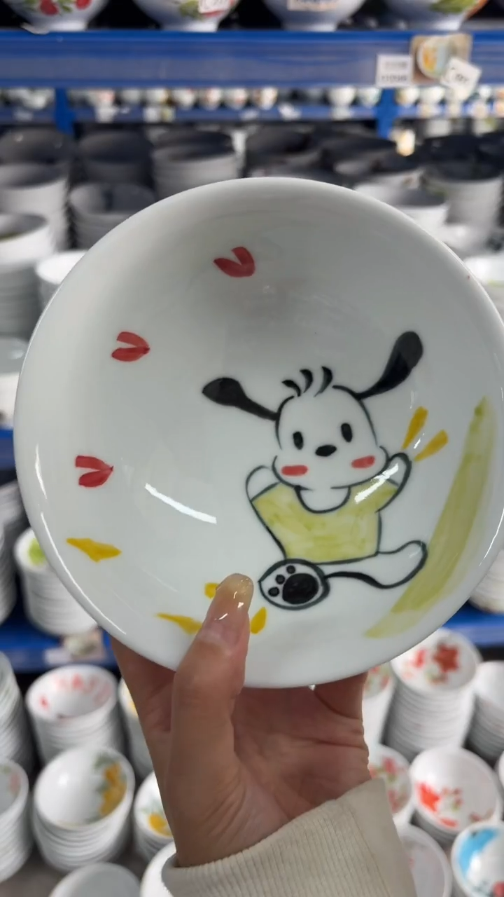 瓷片景德镇高温陶瓷食品级手绘釉中彩-壮壮碗