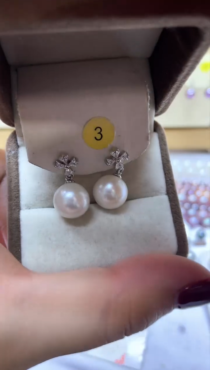 【闪购商品】淡水珍珠耳钉银S925镶嵌耳钉