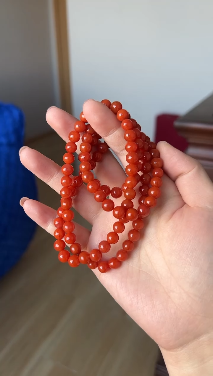 【闪购商品】南红玛瑙手串未镶嵌南红满肉多圈手串 