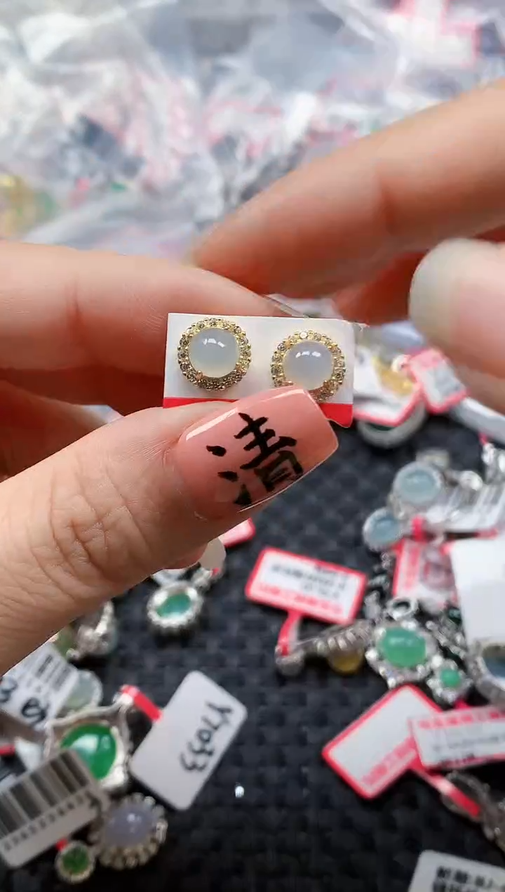 银S925镶嵌戒指翡翠天然A货缅甸翡翠