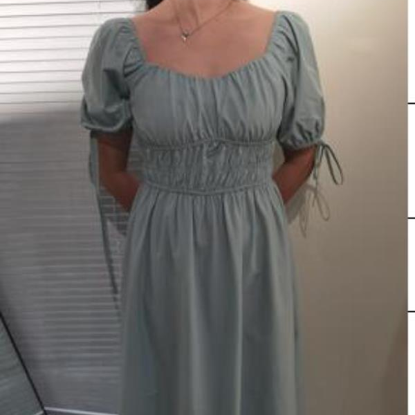 POLO领连衣裙泡泡袖小众老钱风时尚高腰方领设计感显瘦复古