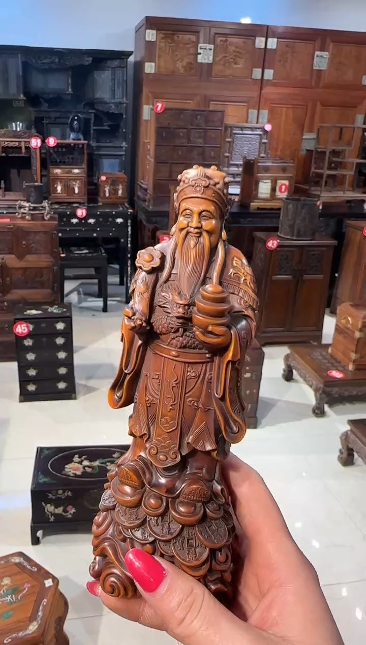 【闪购商品】木木艺黄杨木财神摆件428.88