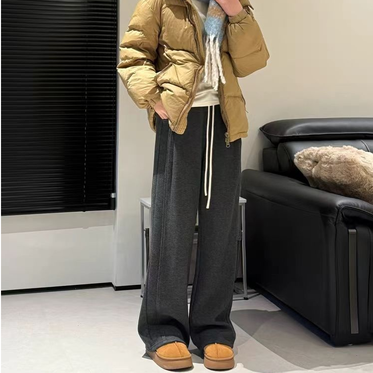 （柚子同款）HM冬款奥利绒时尚休闲洋绒阔腿裤6675