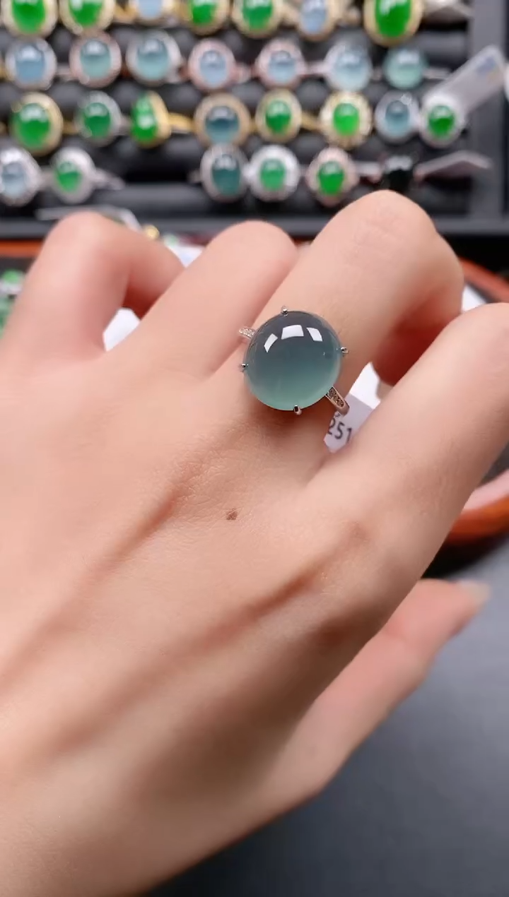 银S925镶嵌戒指翡翠11111