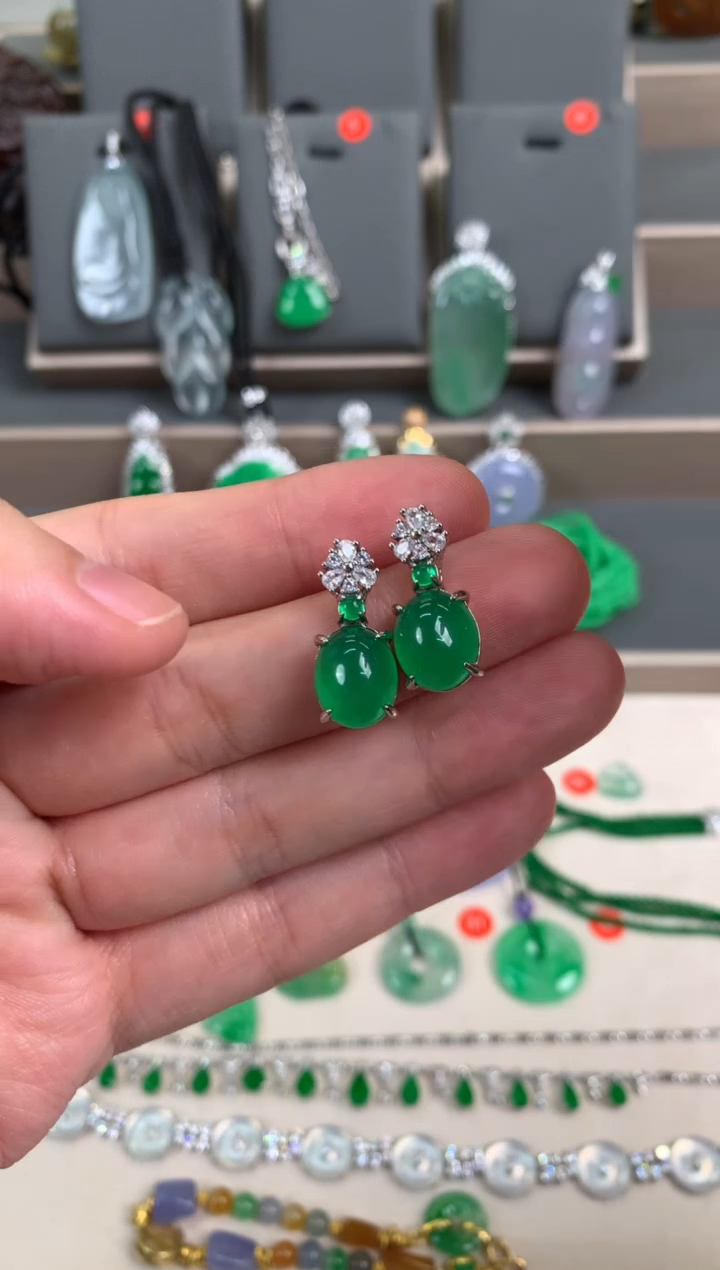 未镶嵌耳钉玛瑙/玉髓耳饰