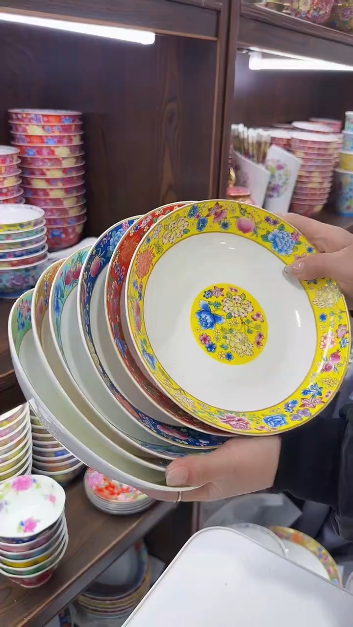 【闪购商品】瓷片8英寸圆深盘10个景德镇陶瓷