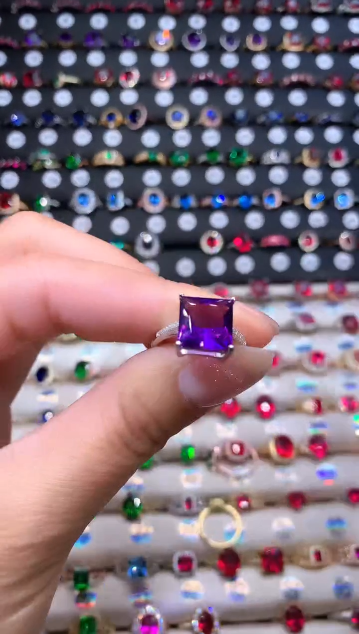 【闪购商品】水晶戒指银S925镶嵌银色