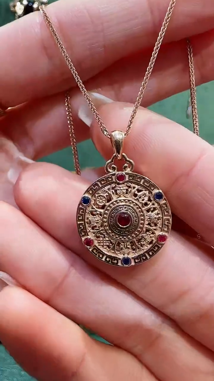 【闪购商品】红宝石吊坠(不含链)18K金镶嵌18K金宝石八宝吊坠