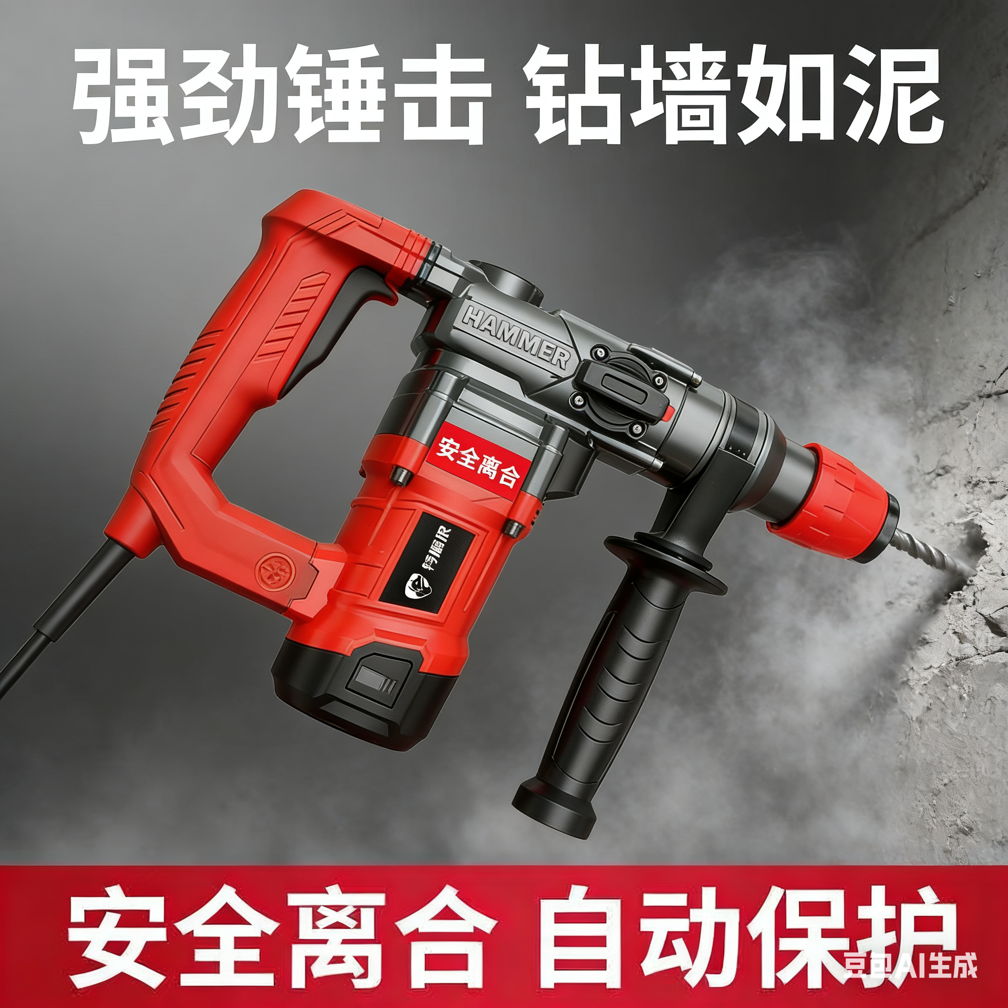 特棕狼32型大气缸电锤电镐电钻三合一工业级离合重锤大功率冲击钻