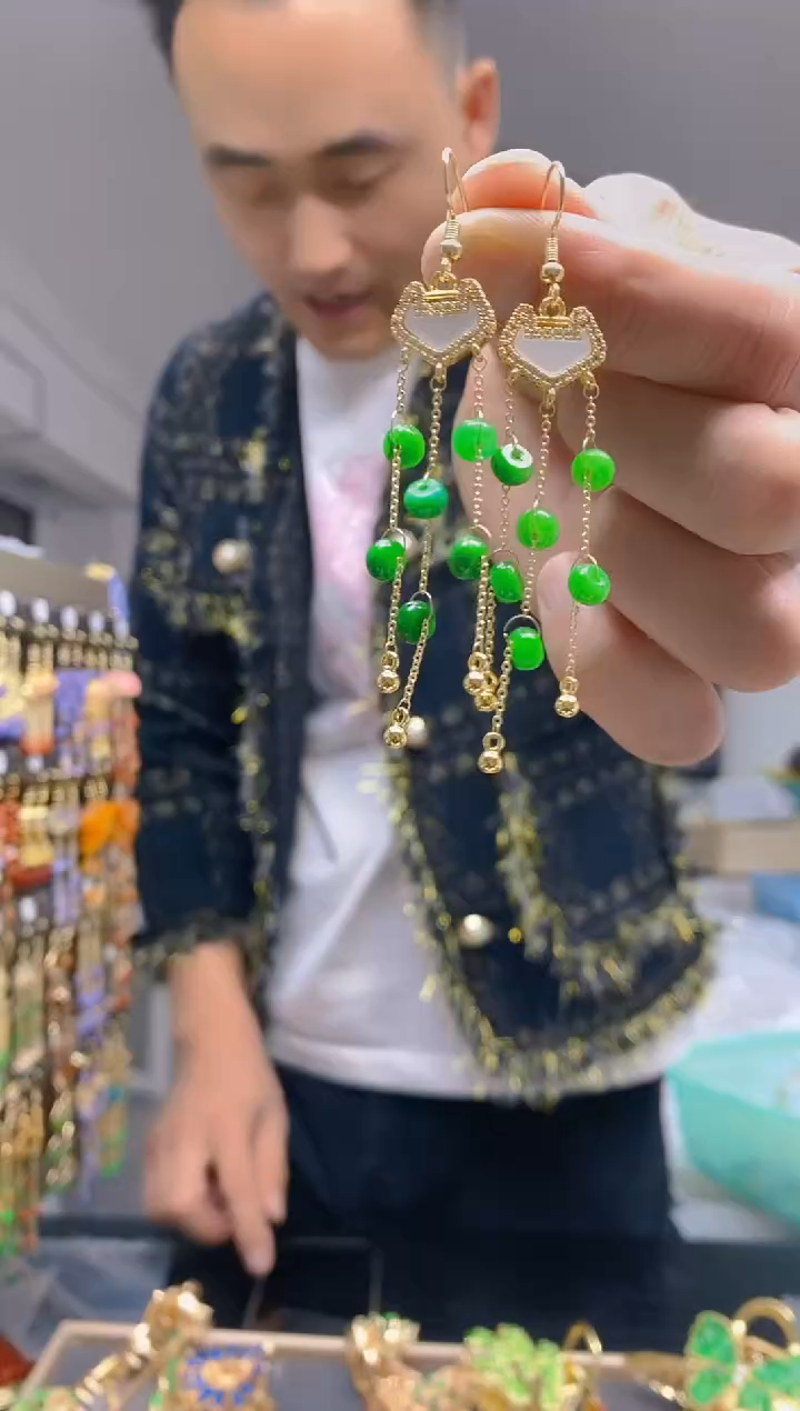 【闪购商品】翡翠耳饰合金284翡翠耳钩