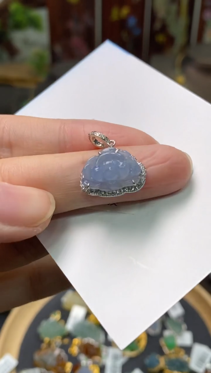 【闪购商品】翡翠颈饰18K金镶嵌净货11009