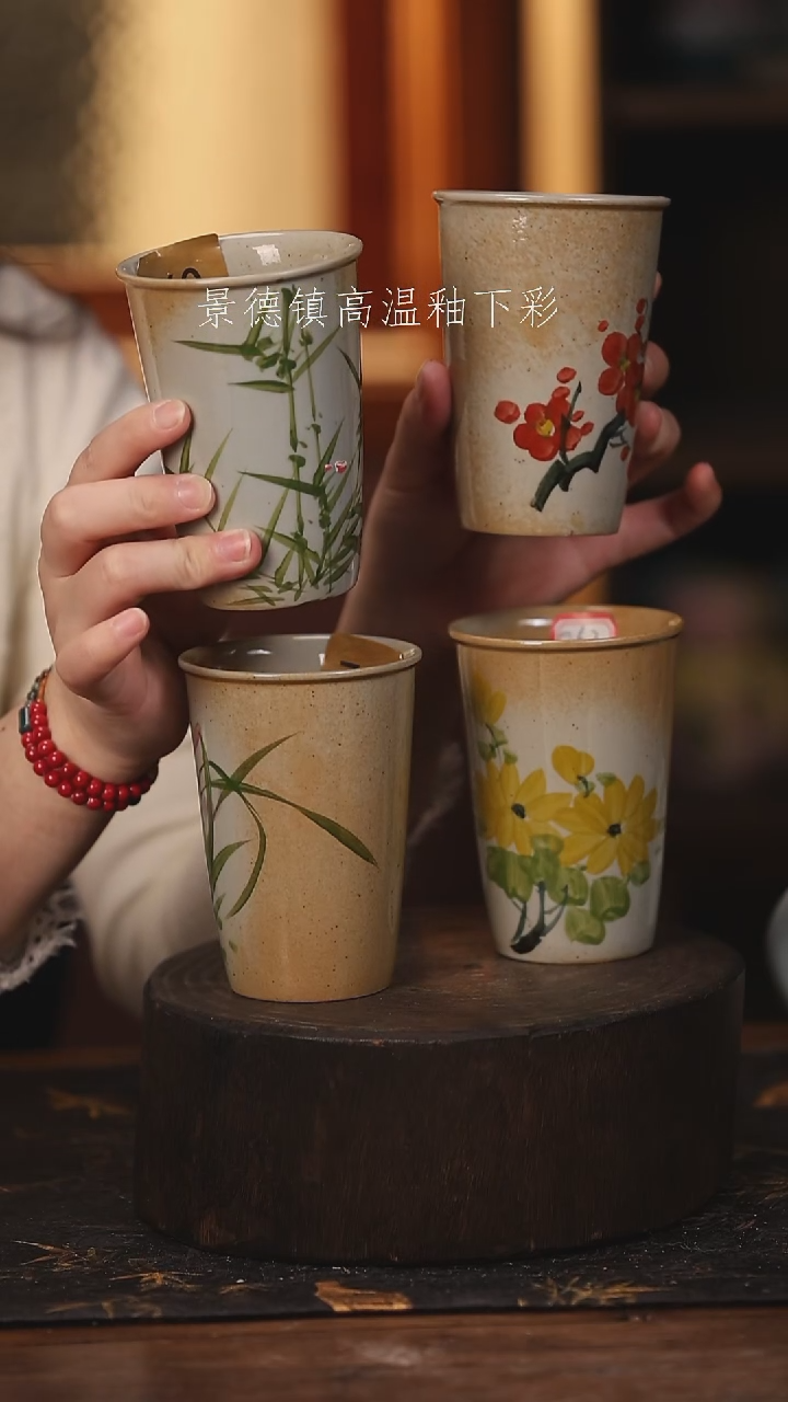 陶瓷景德镇高温釉下手绘陶瓷