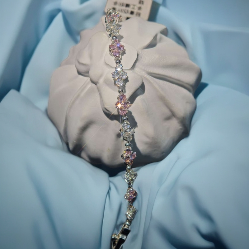 铜合金锆石手链 镶嵌首饰原创设计少女彩色满钻气质轻奢手工饰品