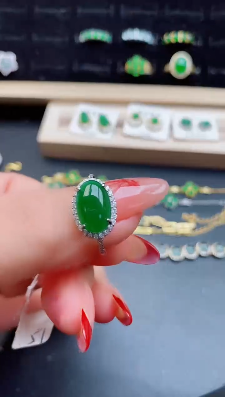 【闪购商品】翡翠戒指银S925镶嵌5080550
