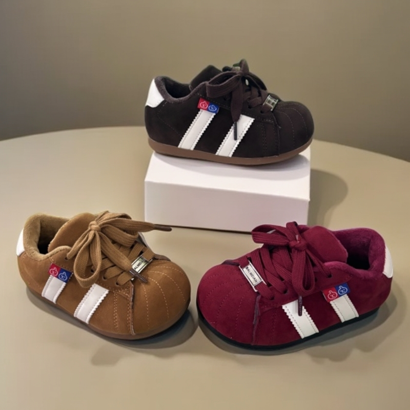 儿童加绒丑萌卡皮巴拉圆头潮款男童女童德训休闲魔术贴运动鞋321
