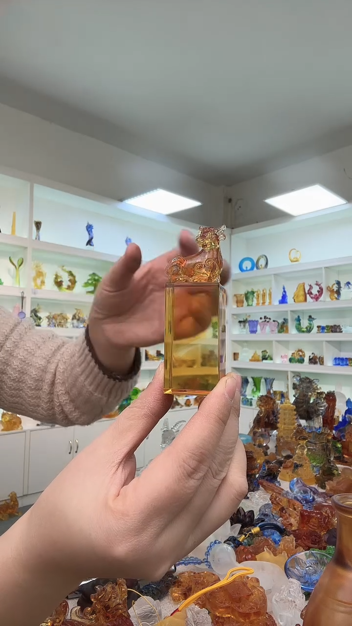 手工艺品琉璃牛牛印章