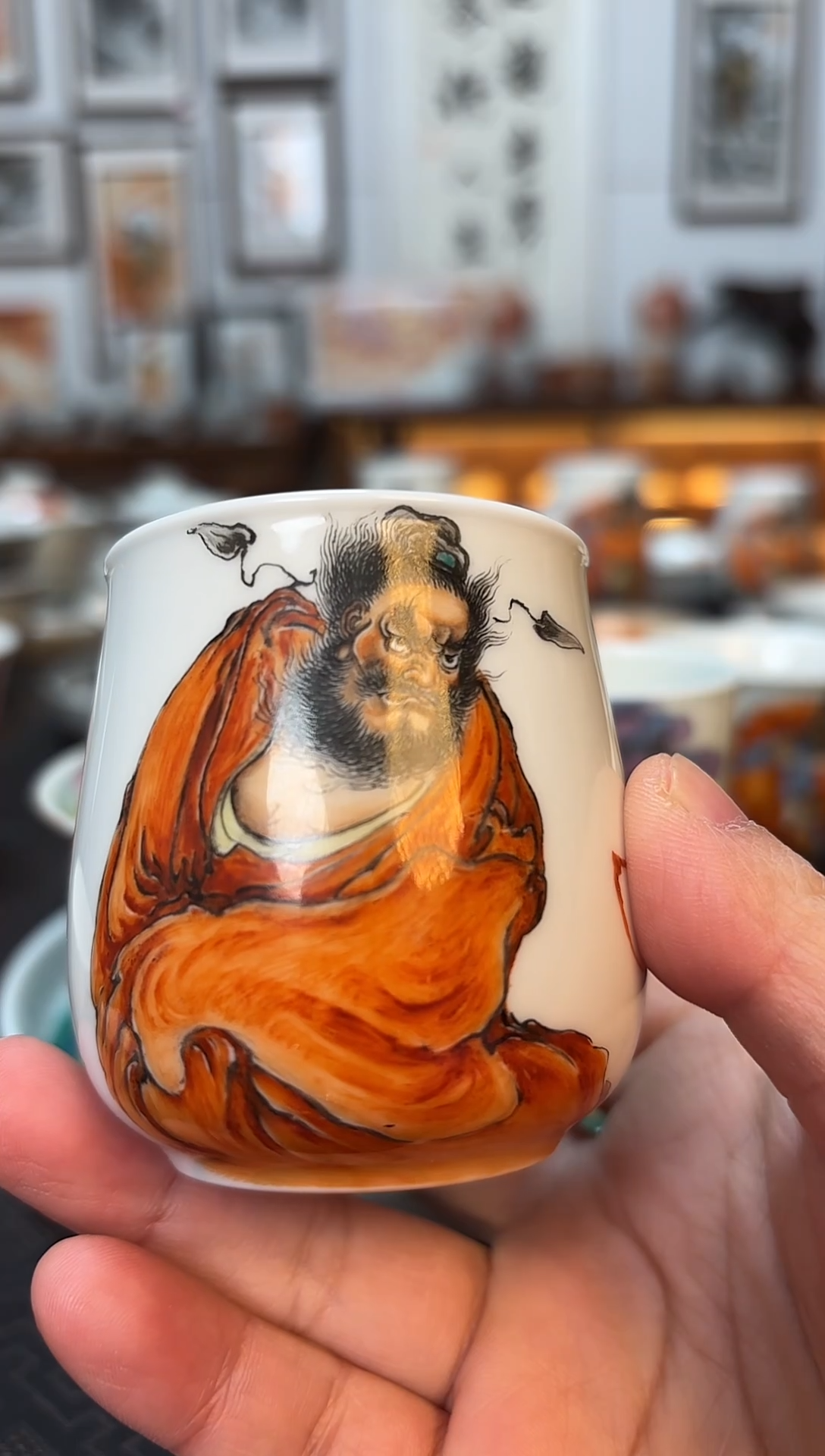 缪*胆泛红钟馗小冬瓜主人杯一个