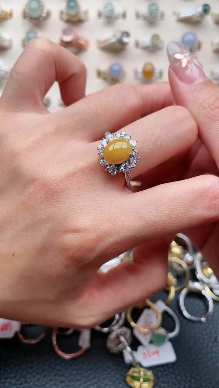 【闪购商品】翡翠戒指银S925镶嵌1111