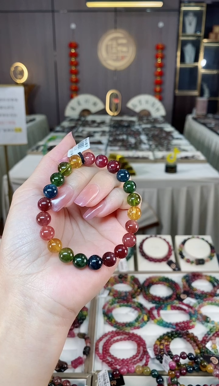 未镶嵌老矿碧玺单圈手串8mm+碧玺hon多样性发货一条