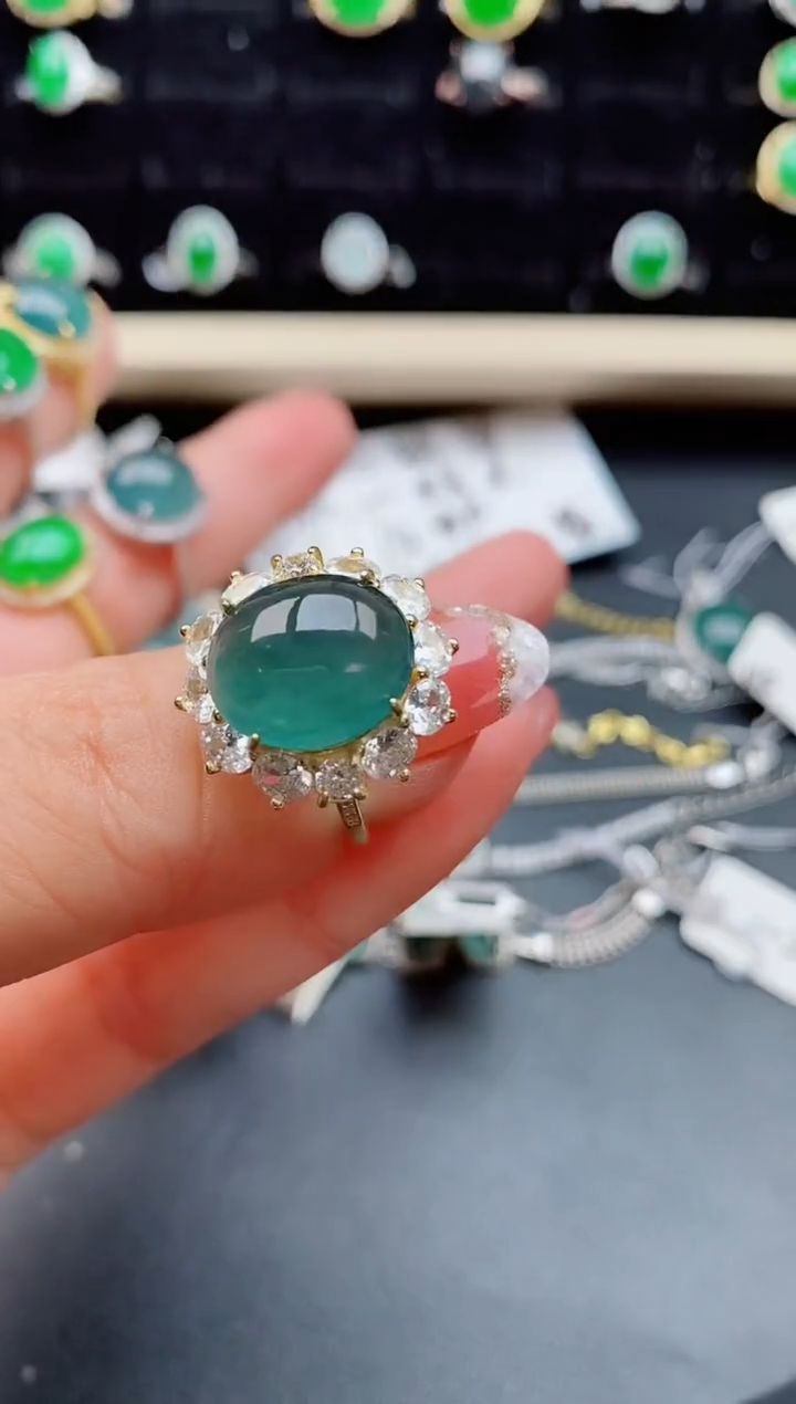 【闪购商品】翡翠戒指银S925镶嵌5080505