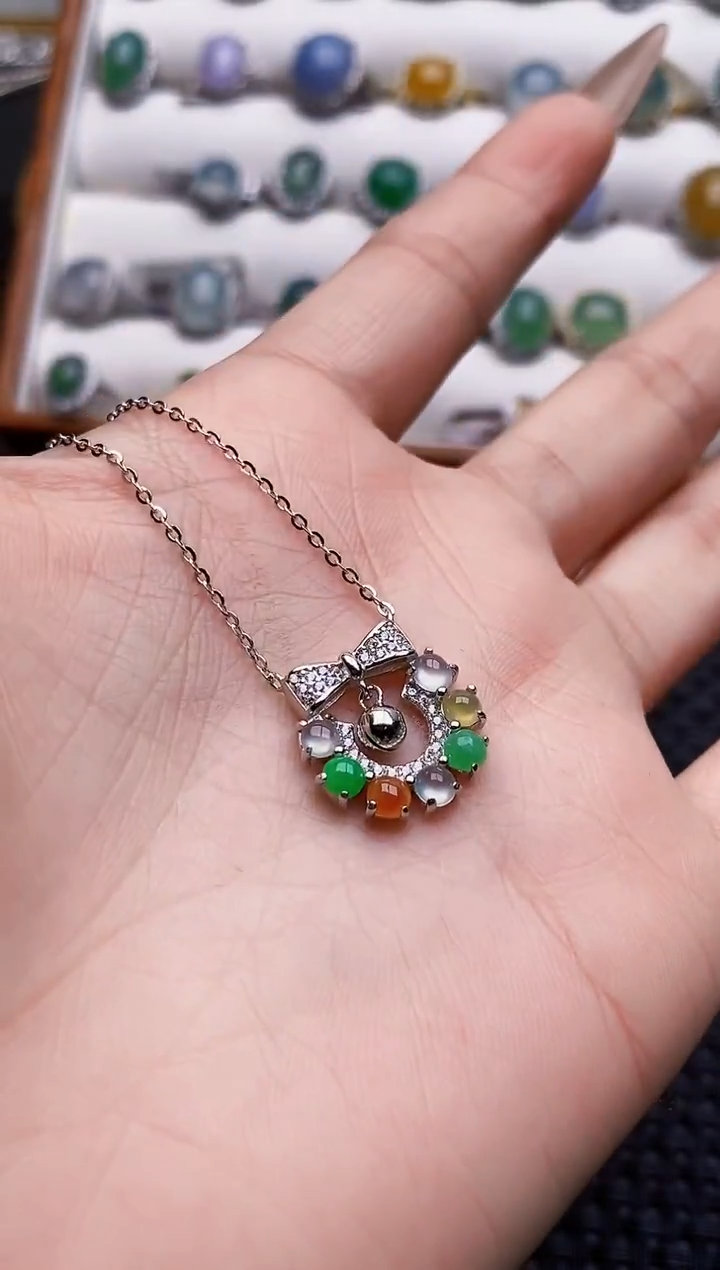 银S925镶嵌戒指翡翠2219