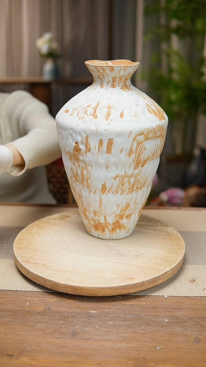 【闪购商品】陶瓷 花器诧寂黄高脚