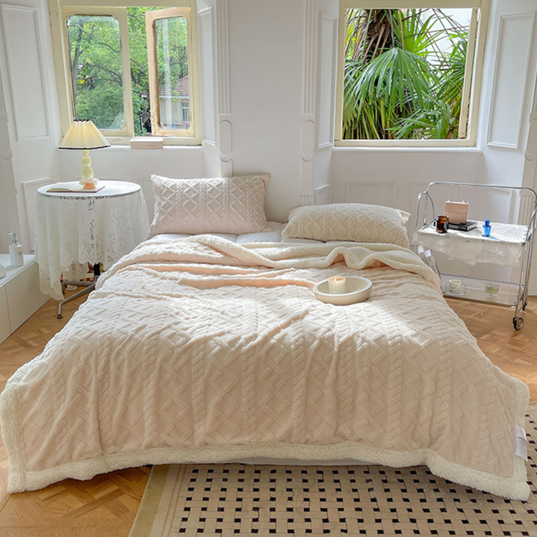 轻奢高级感毛毯加厚冬季塔芙绒毯子午睡毯羊羔绒被沙发毯车载盖毯