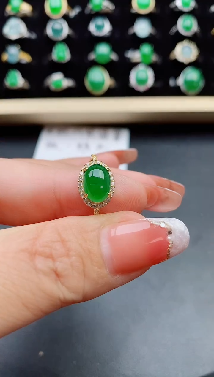 【闪购商品】翡翠戒指银S925镶嵌05800