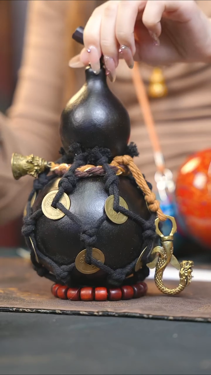 【闪购商品】WQ184大漆酒葫芦不包手串及旋转底座