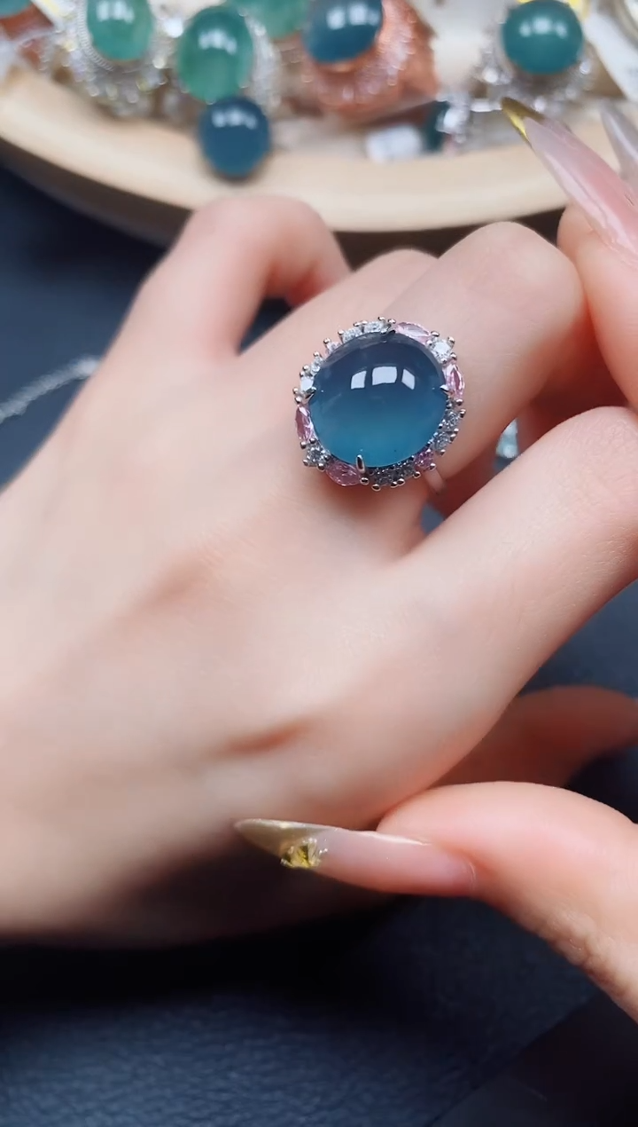 【闪购商品】翡翠戒指银S925镶嵌翡翠