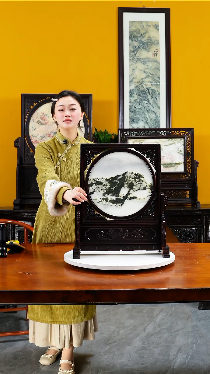 石材天然大理石画摆件