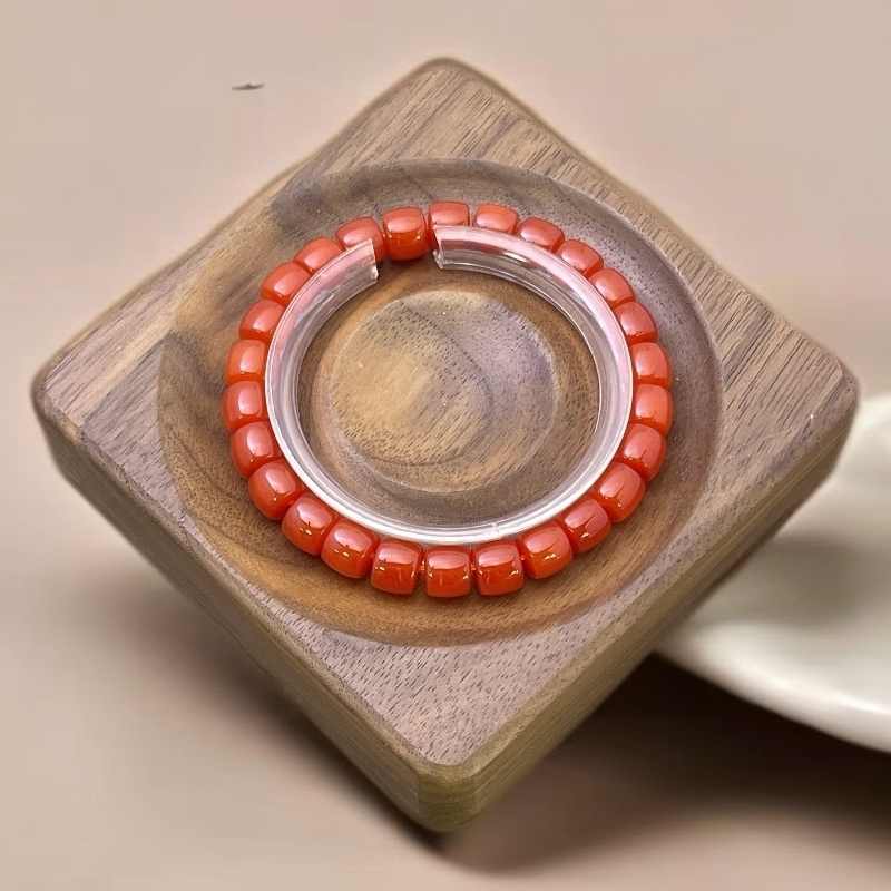 【佳玺精选】131 天然玉石 樱桃红直切8mm