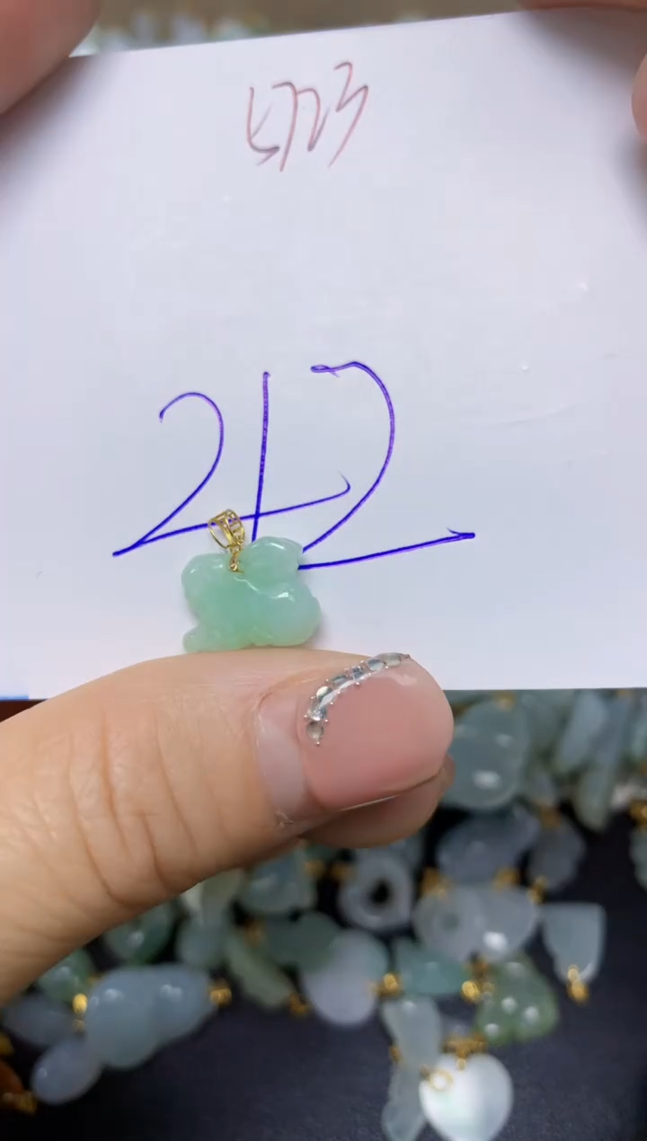 【闪购商品】翡翠挂件18K金镶嵌 天然翡翠A货