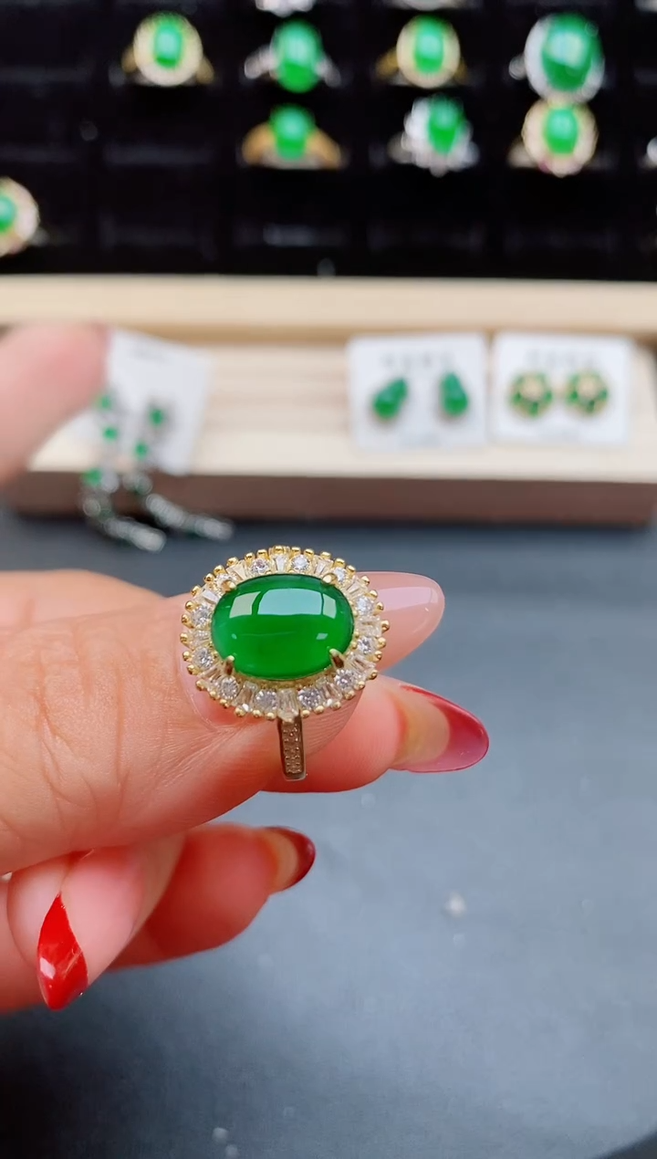 【闪购商品】翡翠戒指银S925镶嵌32132