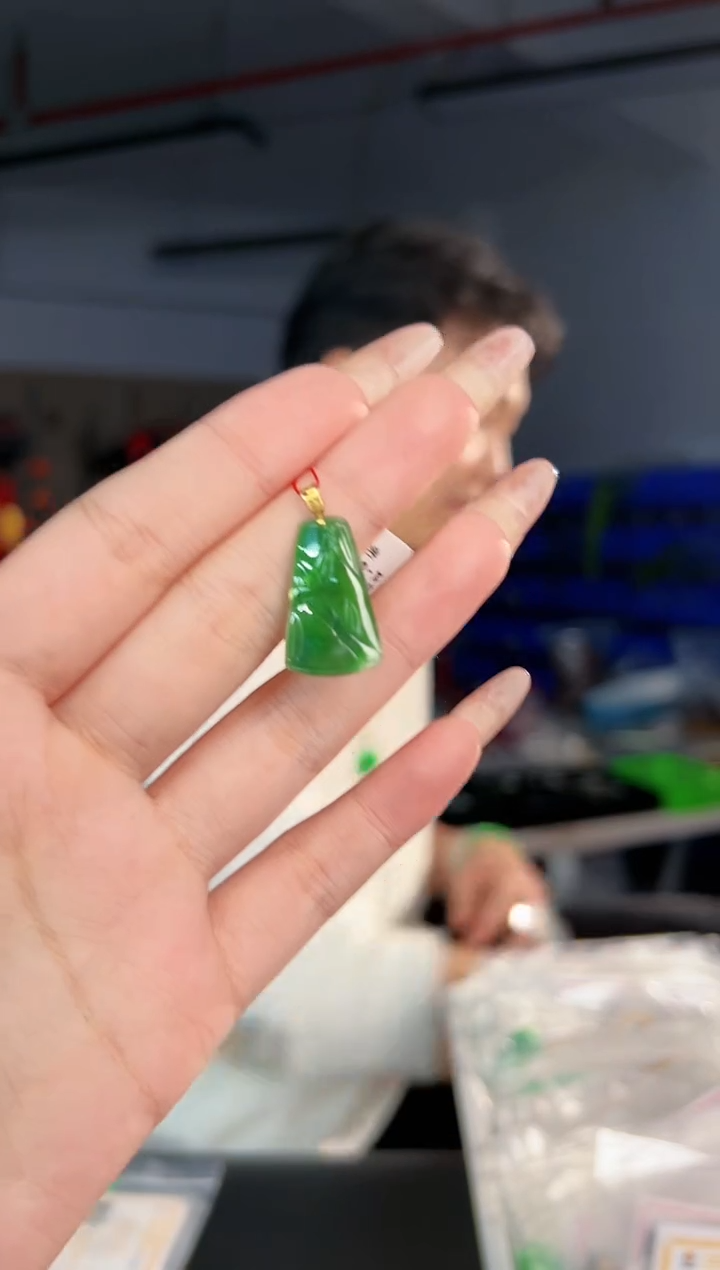 【闪购商品】翡翠颈饰银S925镶嵌缅料A货翡翠/支持复检/一件