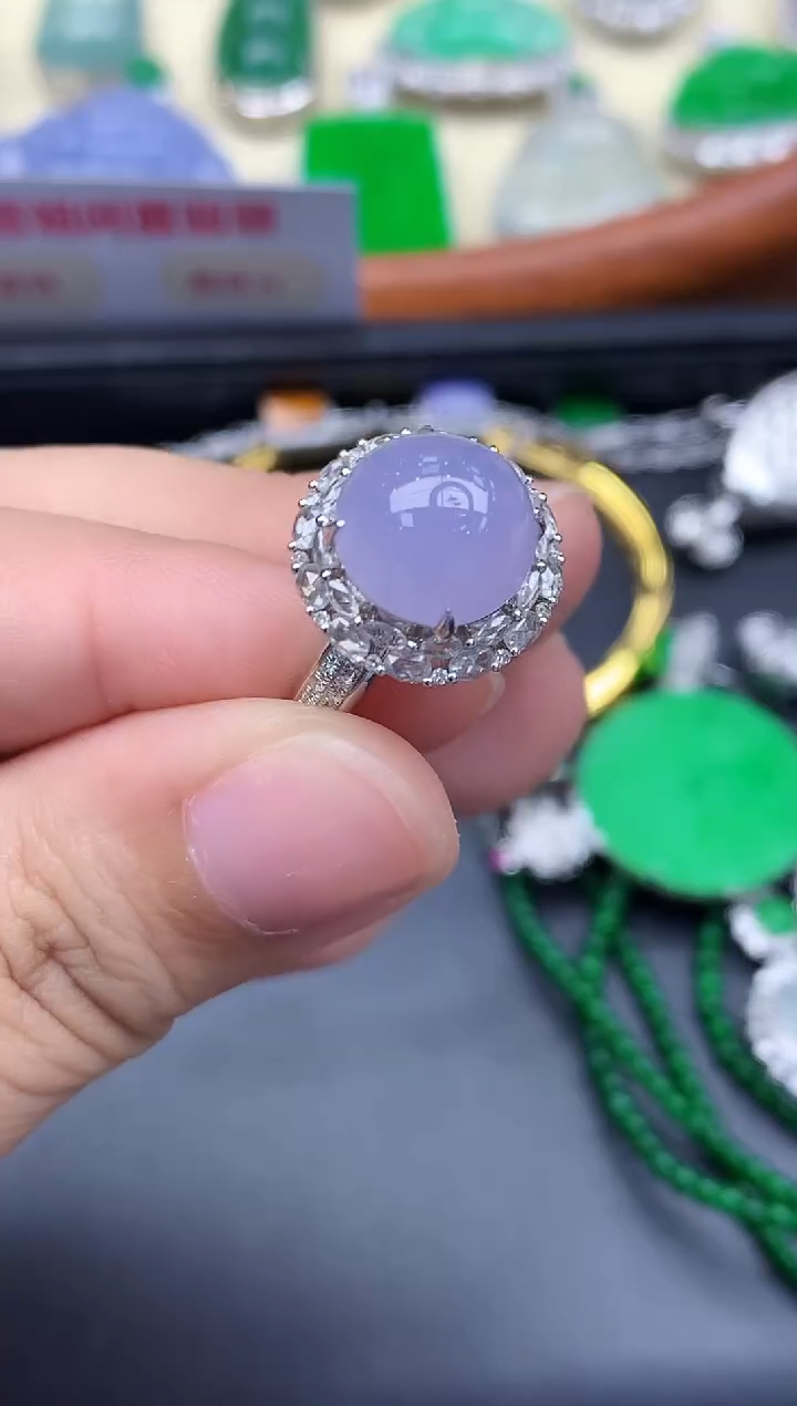 18K金镶嵌戒指翡翠547-中国好珍宝