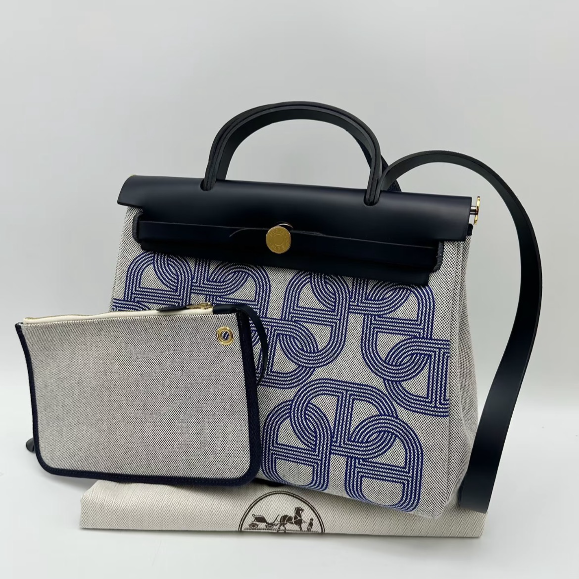 99新 Hermes/爱马仕 herbag31单肩包/赛道蓝色拼/250919XXWFDA1
