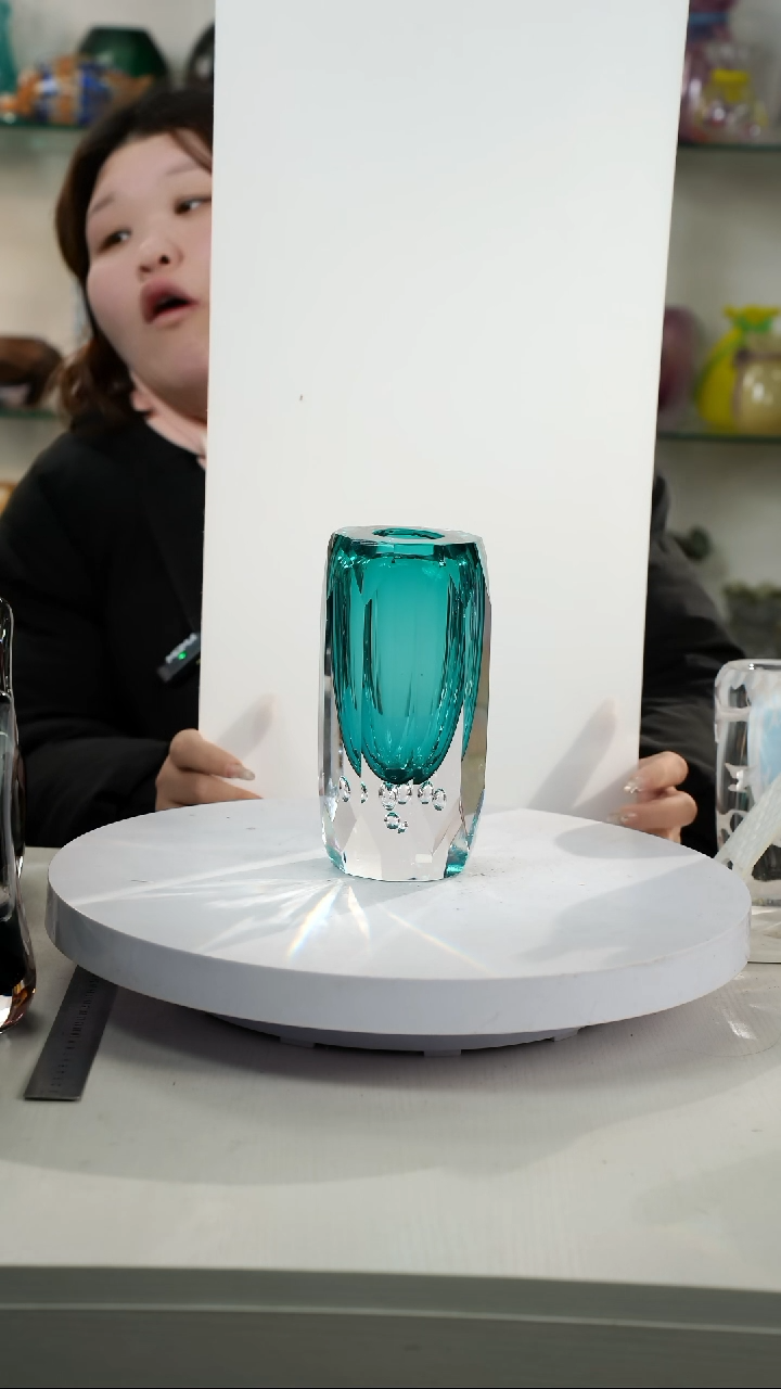 【闪购商品】琉璃【弘扬】高轻奢琉璃花器高20正常手工痕迹