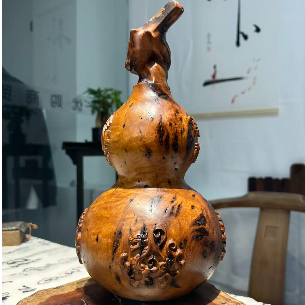 【龙虎山】|龙头葫芦 |福禄|摆件|师傅雕刻 【已处理】中国道教礼品