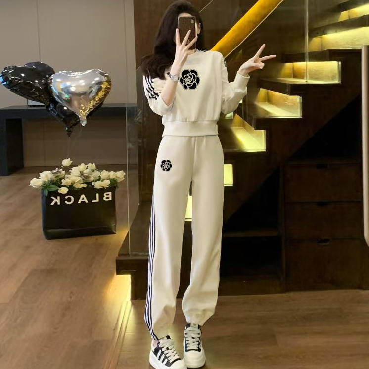【粉丝专享】2件套春秋季女插肩款套装宽松圆领轻奢休闲套装女511